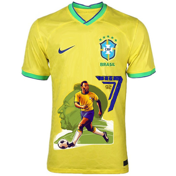 Brazil special jersey PELE 7 commemorative edition kit soccer yellow uniform men's sportswear football kit tops sport shirt 2023